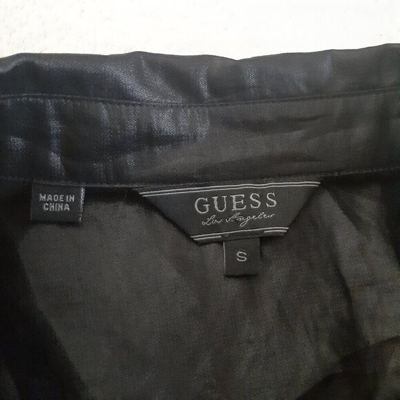 Guess Women's Size Small Black Sleeveless Button Up Top - Picture 8 of 13